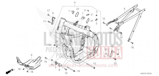CARROSSERIE DE CHASSIS CRF450RXP de 2023